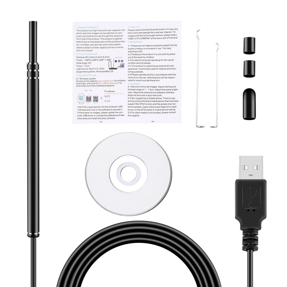 New USB Ear Cleaning Tool HD Visual Ear Spoon Multifunctional Earpick With Mini Camera Pen Ear Care In-ear Cleaning Endoscope